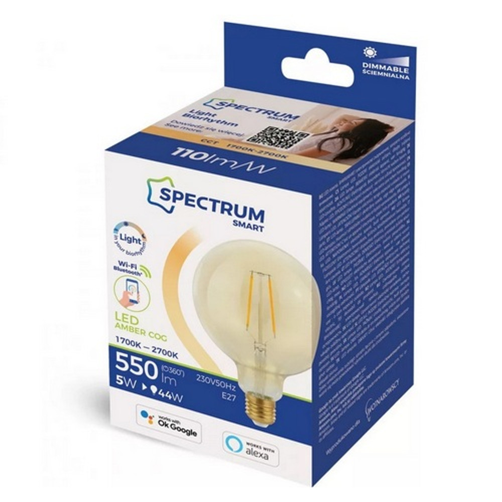 okos RETRO LED nagygömb E27 izzószerű filament megjelenés