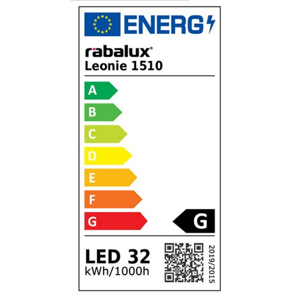 1510-energiacimke.jpg Rábalux LEONIE okos mennyezeti lámpa 32W energiacímke, RGB CCT távirányítós