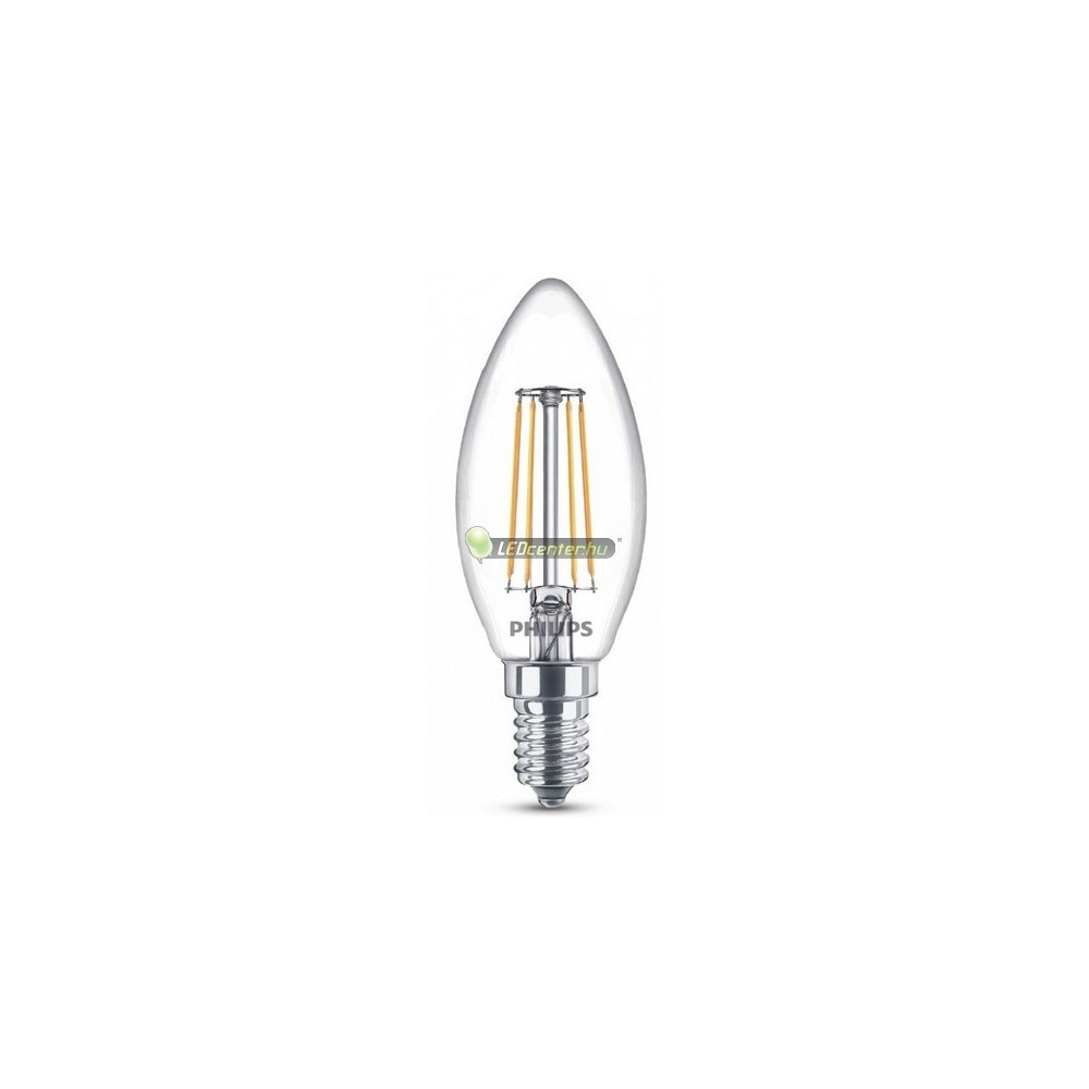 PHILIPS E14 LED gyertya természetes fehér filament gyertyaégő, E14 foglalat