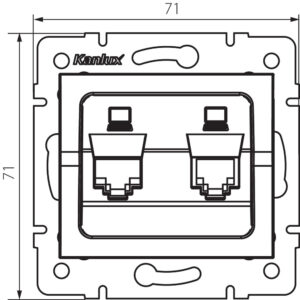 25110-1.jpg LOGI RJ45 Cat5e dupla aljzat MOWION süllyesztett fehér