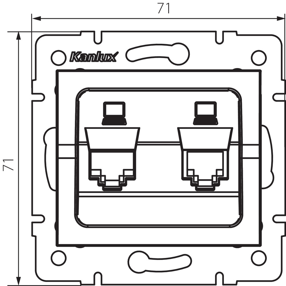 25110-1.jpg LOGI RJ45 Cat5e dupla aljzat MOWION süllyesztett fehér