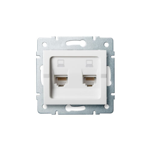 LOGI RJ45 Cat6 dupla aljzat fehér MOWION hálózati