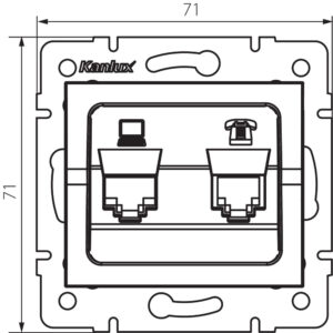 25113-1.jpg LOGI RJ45 Cat6 RJ11 aljzat fehér süllyesztett csatlakozó