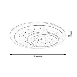 Rábalux TANELI mennyezeti lámpa 47W méretrajz, 480 mm átmérő