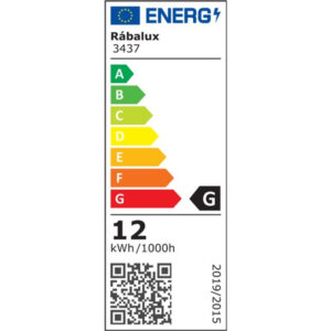 Fürdőszobai mennyezeti lámpa IP44 12W energiacímke, Rábalux LUCAS