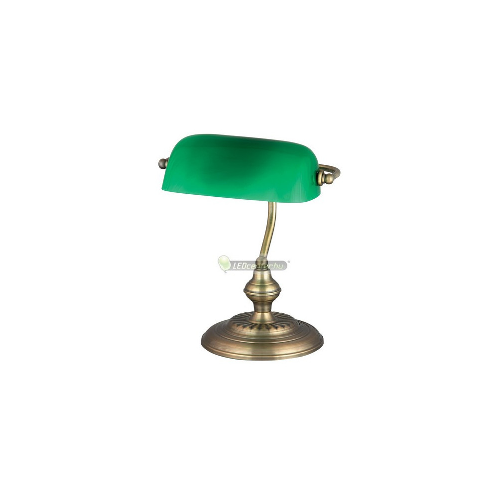4038-BANK-asztali-lampa-zold-1.jpg Rábalux BANK asztali lámpa bronz, E27 foglalattal