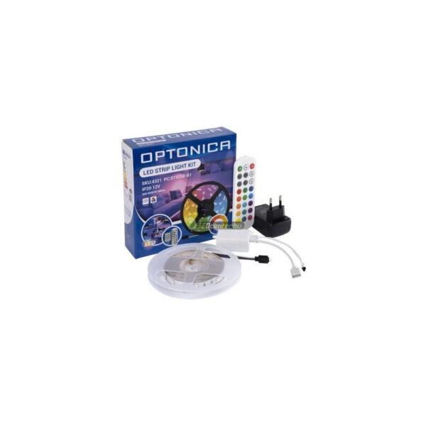 Beltéri RGB LED szalag szett, 5m, 12V, 5050 SMD, 30 LED/m