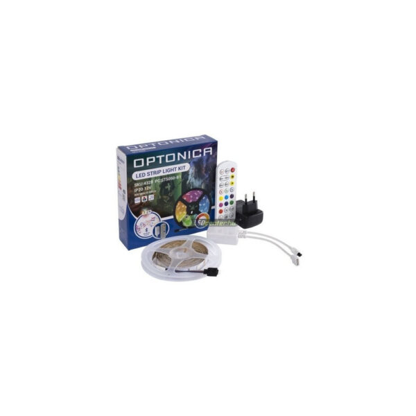 bluetooth zenére RGB LED szalag szett 5m, 30 RGB LED/m, IR távirányítóval
