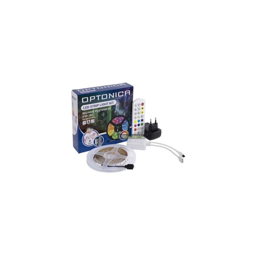 4328-led-szalag-szett-bluetooth-music-rgb-5m-30led-m-ir-taviranyito-adapter.jpg RGB LED szalag szett 5m, 30 RGB LED/m, Bluetooth zene-szinkron, IR távirányító, beltéri