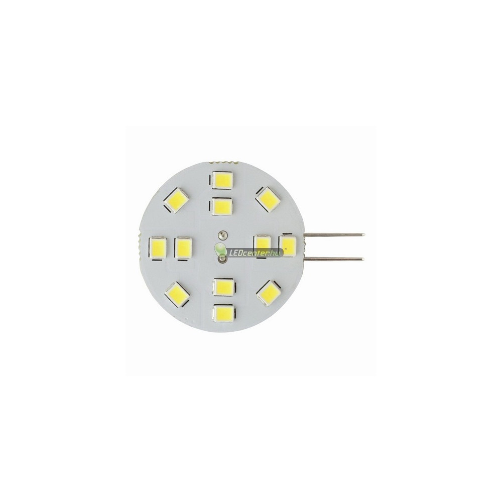 52c53d150dbdf747487a9dd5aaa729e4.jpg G4 LED izzó hidegfehér 2W 12V oldalsó lábas SMD2835 fényforrás
