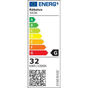 Rábalux ROB 32W csillogó LED mennyezeti lámpa energiacímke 2600 lumen