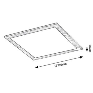 6907-ALMOND-fahatasu-led-mennyezeti-lampa-12W-meret.jpg ALMOND fa hatású mennyezeti lámpa 12W méretrajz 295x295 mm