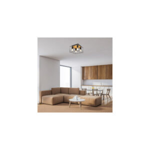 71024-BOIRE-fa-es-fem-mennyezeti-lampa-4xE27-4.jpg BOIRE fa fém mennyezeti lámpa E27 indusztriális enteriőrben