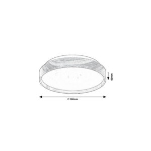 71143-LEANA-led-mennyezeti-lampa-meret.jpg Rábalux LEANA2 fa hatású mennyezeti lámpa méretrajz 260 mm átmérő
