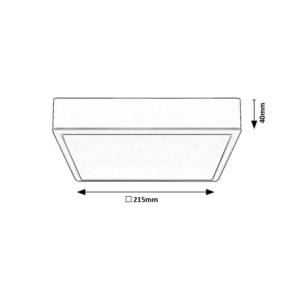 Rábalux LAURI CCT mennyezeti lámpa 22W fekete, oldalnézet 215x215 mm