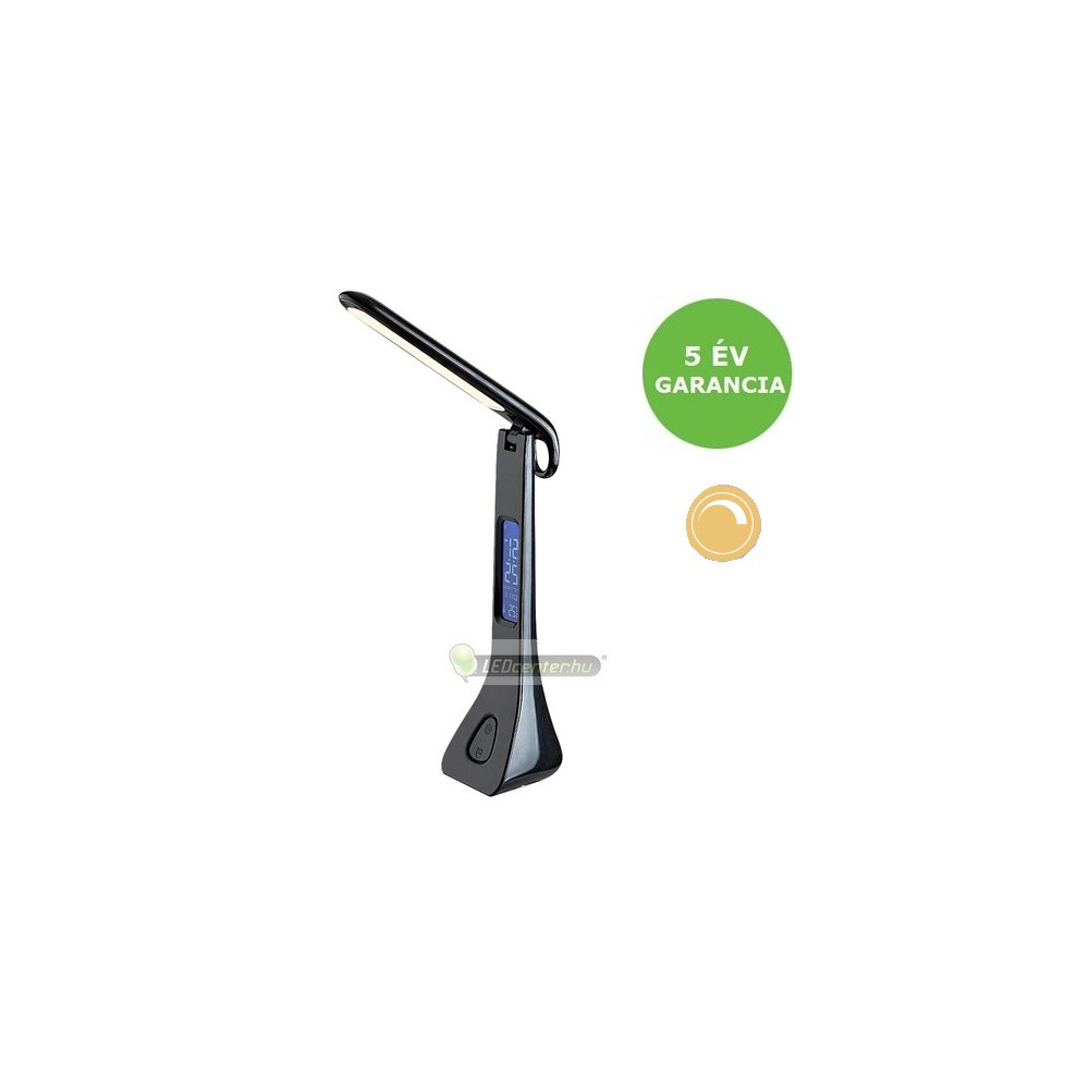 74041-AMATO-asztali-lampa-fekete-1.jpg Okos asztali lámpa Rábalux AMATO 74041 fekete érintőkapcsolós olvasólámpa LCD kijelzővel