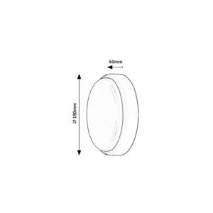 7407-HORT-fekete-kerek-15w-ip54-kulteri-fali-mennyezeti-led-lampa-meret.jpg HORT kültéri mennyezeti lámpa kerek fekete Rábalux méretrajz 190 mm