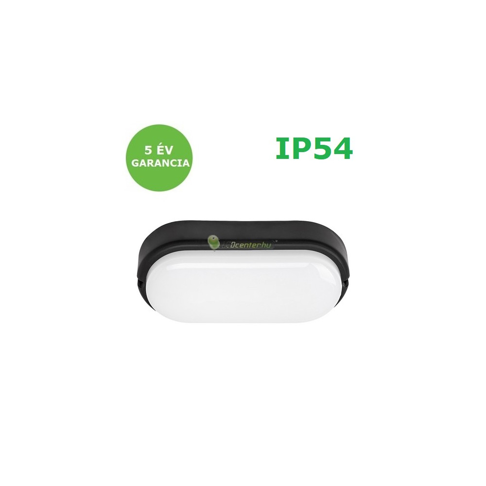 7409-HORT-fekete-ovalis-15w-ip54-kulteri-fali-mennyezeti-led-lampa-1.jpg HORT kültéri mennyezeti lámpa ovális fekete 15W LED természetes fehér IP54