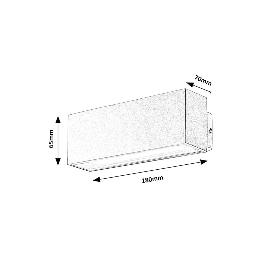 77076-MATARO-aluminium-kulteri-led-lampa-ip54-feher-5.jpg MATARO 10W fehér alumínium LED lámpa méret, 180x65 mm
