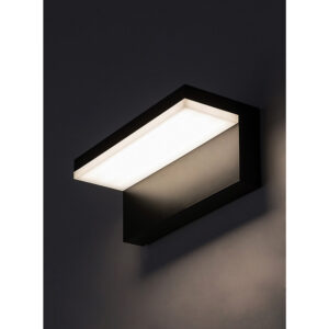 77092-ZARAGOZA-kulteri-led-lampa-ip54-fekete-3.jpg ZARAGOZA fekete kültéri LED fali lámpa falra szerelve, 4000K