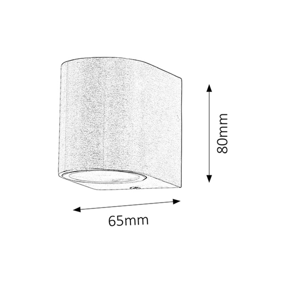 8020-CHILE-szalcsiszolt-aluminium-kulteri-ip44-led-lampatest-2.jpg CHILE kültéri fali lámpa 1xGU10 kerek alumínium lámpatest oldalnézet
