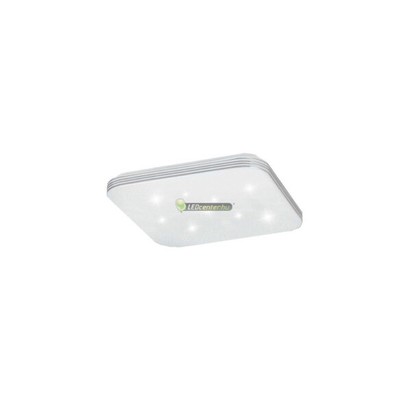 Rábalux OSCAR 71180 négyzet LED mennyezeti lámpa, 18W, fehér/króm, csillagos effekt, természetes fehér