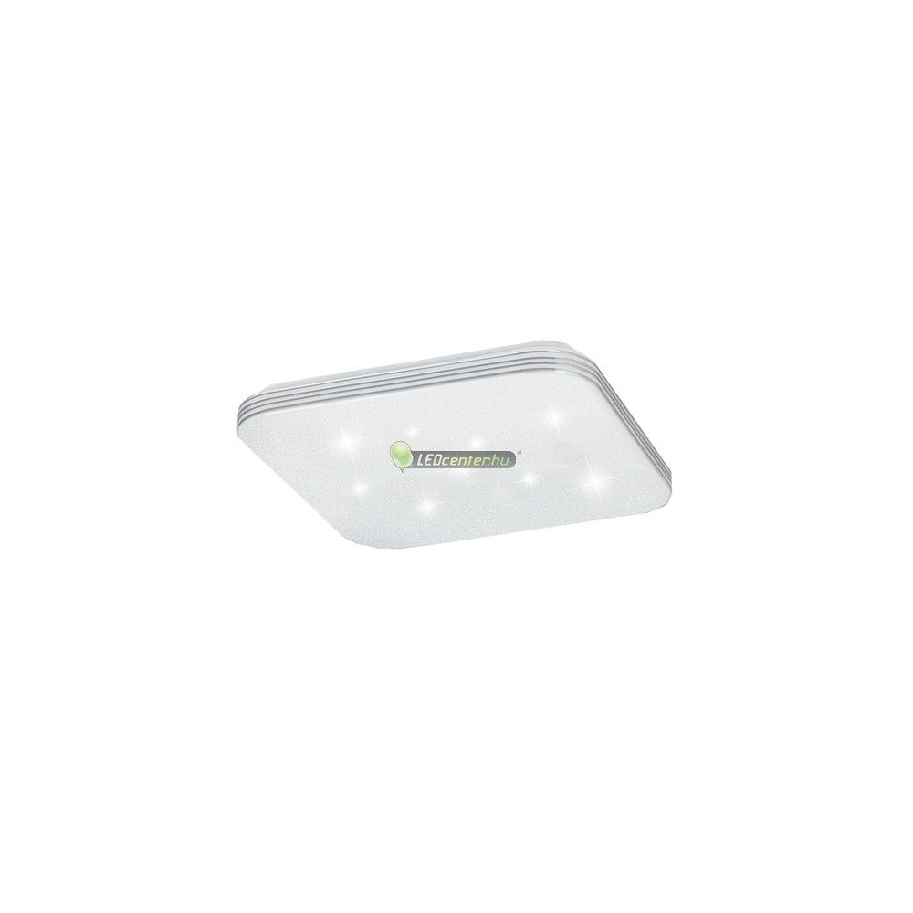 9a58dcf7a6db36bc8e53e135ea4a7a97.jpg Rábalux OSCAR 71180 négyzet LED mennyezeti lámpa, 18W, fehér/króm, csillagos effekt, természetes fehér
