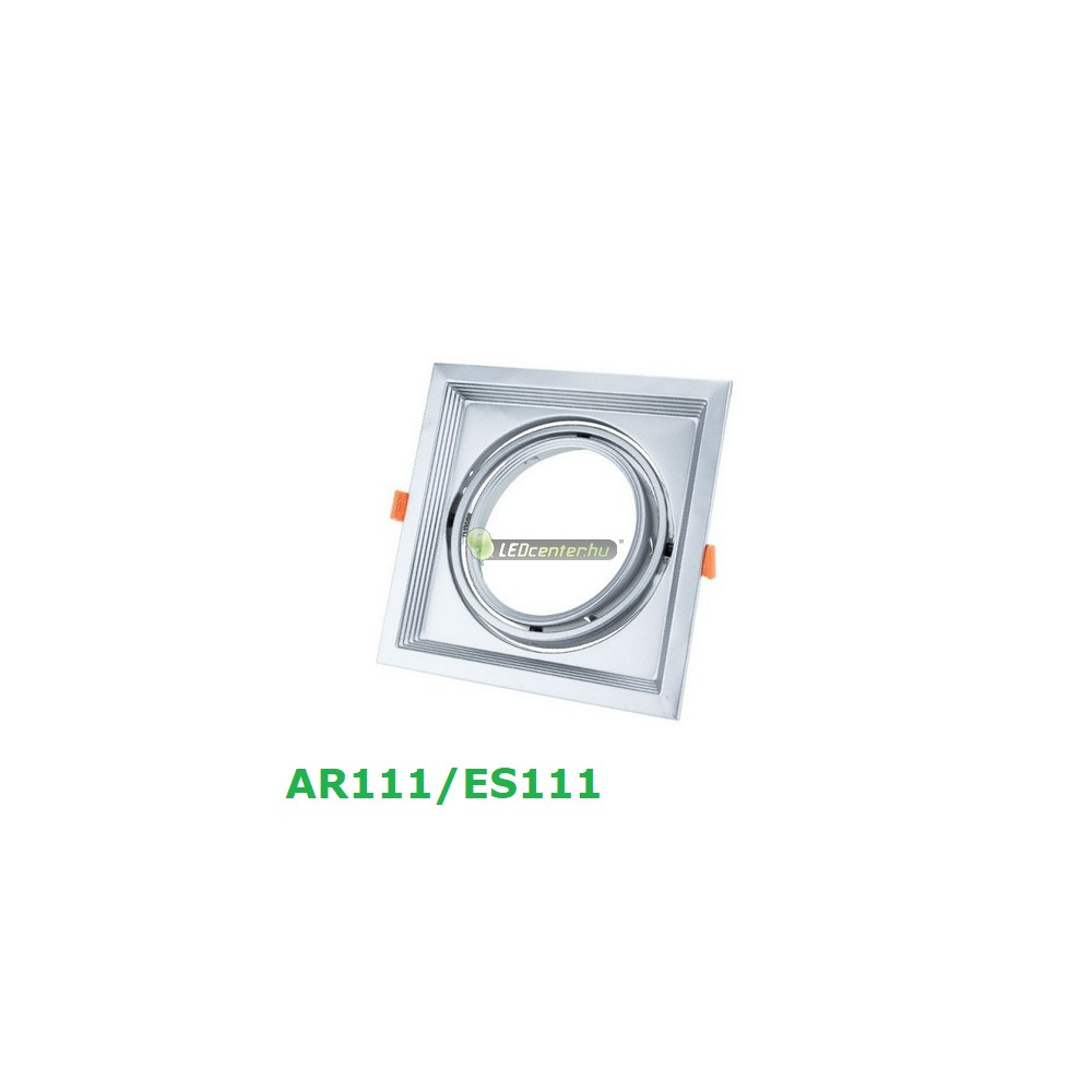 AR111-ES111-LED-szpot-lC3A1mpatest-ezC3BCst-szimpla.jpg AR111 billenthető lámpatest szimpla matt ezüst, 180x180 mm álmennyezeti keret