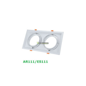 AR111-ES111-LED-szpot-lC3A1mpatest-fehC3A9r-dupla.jpg AR111 billenthető lámpatest dupla fehér 330x180 mm álmennyezeti keret