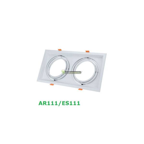AR111-ES111-LED-szpot-lC3A1mpatest-fehC3A9r-dupla.jpg AR111 billenthető lámpatest dupla fehér 330x180 mm álmennyezeti keret