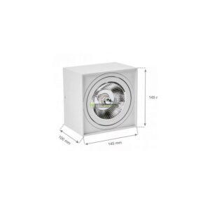 CHLOE-AR111-ES-111-negyzet-feher-billentheto-aluminium-lampatest-2.jpg CHLOE AR111 billenthető lámpatest fehér, irányítható négyzet keret AR111/ES111