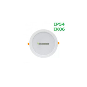 DURE-3-24W-IP54-IK06-kerek-led-lampatest.jpg DURE kerek mélysugárzó 24W természetes fehér IP54 beépíthető LED mennyezeti lámpa