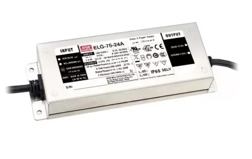Mean Well ELG-75-24A LED-tápegység 75 W IP65 vízálló 24 V CV+CC potméterrel