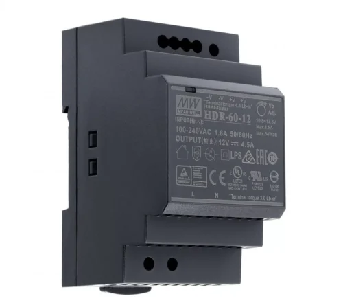 Mean Well HDR-60-12 LED-tápegység 12V 54W DIN-sínre szerelhető