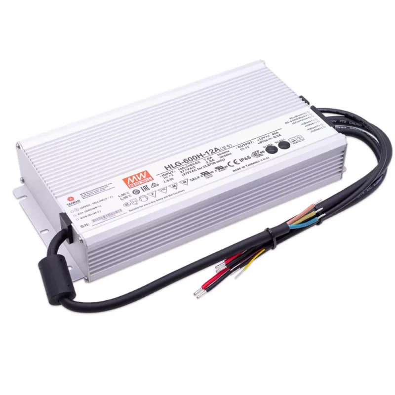 HLG-600H-12A Mean Well HLG-600H-12A LED-tápegység 12V 480W IP65 vízálló nagy teljesítményű táp