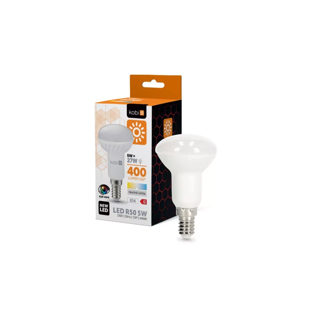 KOBI-001353.webp R50 reflektorizzó E14 5W természetes fehér LED spot izzó