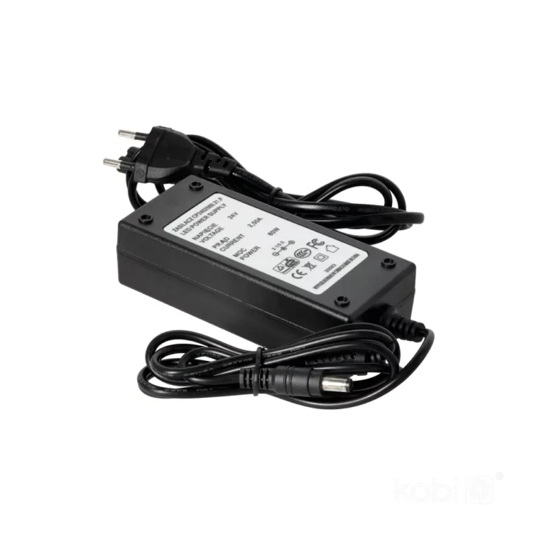 KOBI-004374 LED tápegység 24V 60W KOBI asztali tápegység 2,1x5,5 mm DC dugóval