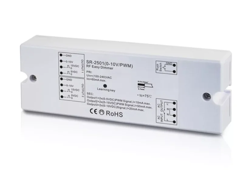 LL-SR-2501PWM Sunricher RF mono LED vevő 0-10V/PWM dimmer IP20