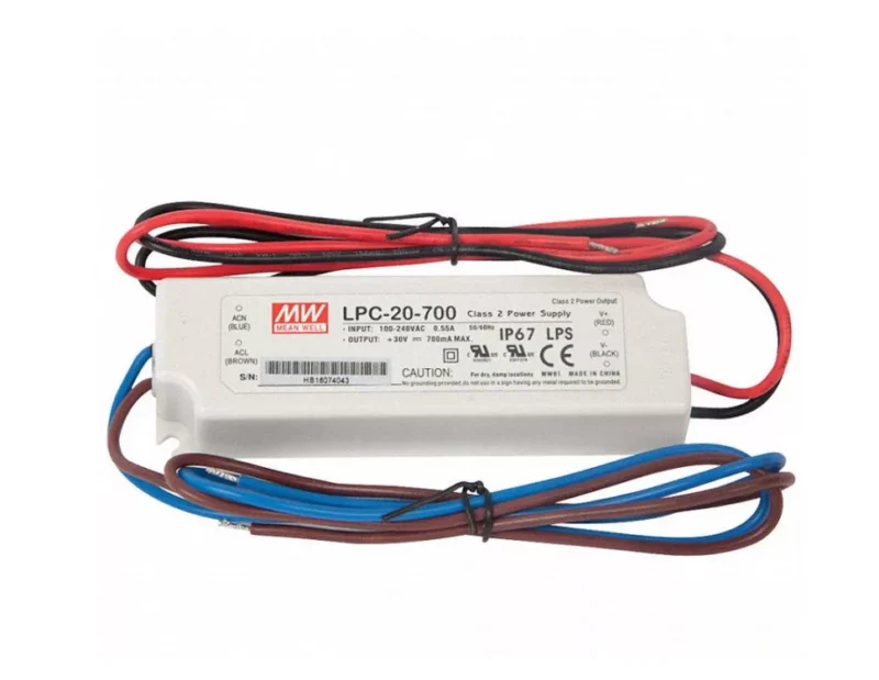 LPC-20-700 Mean Well LPC-20-700 áramgenerátoros IP67 vízálló LED-tápegység 700 mA