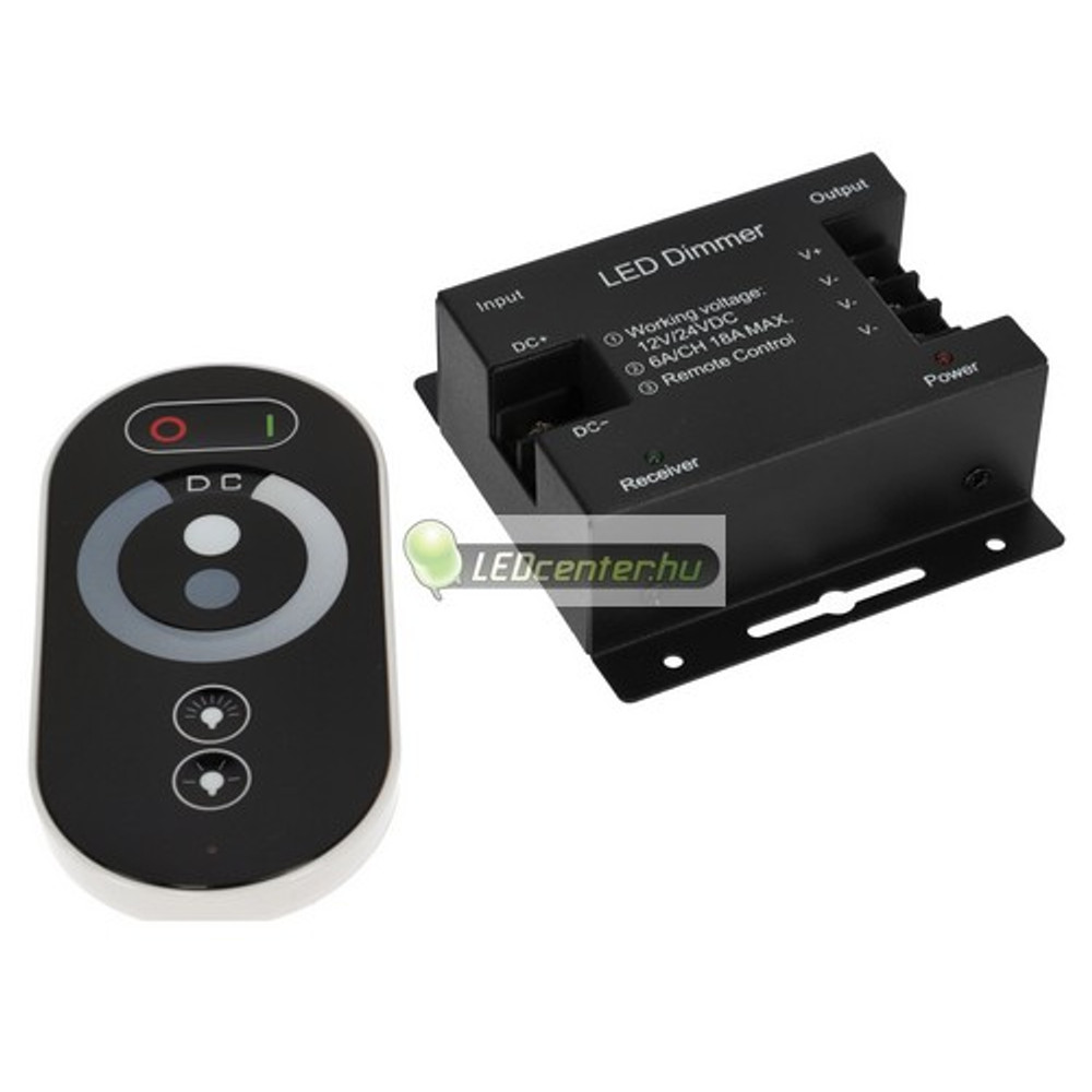 LUNA-4-led-vezerlo-touch-rf-216w-1.jpg RF LED dimmer távirányítóval LUNA-4 DC12V 216 W érintős