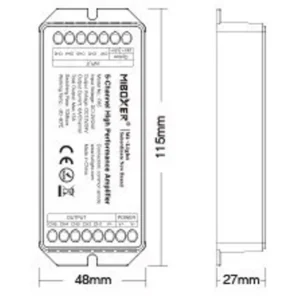 MB-PA5-2.webp MiLight MB-PA5 5 csatornás RGB+CCT jelerősítő csatlakozók