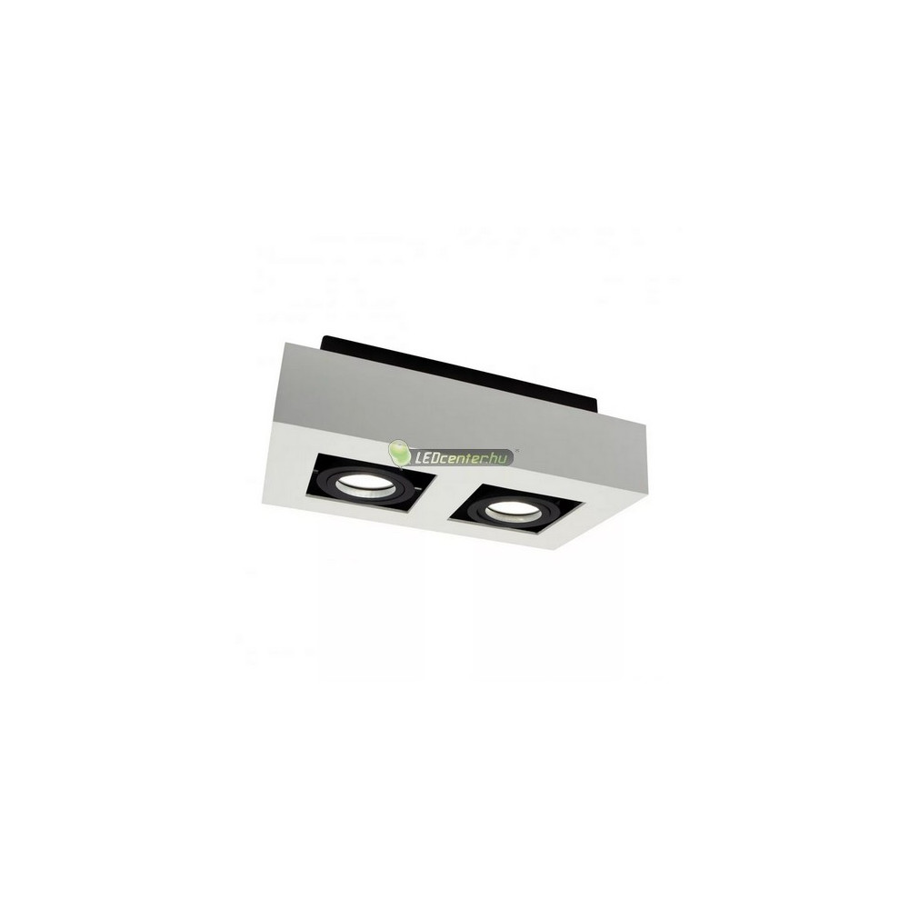 MIRORA-fekete-feher-kettes-aluminium-GU10-lampatest-1.jpg MIRORA lámpatest 2×GU10 szögletes fekete-fehér billenthető alumínium keret