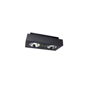 MIRORA-fekete-kettes-aluminium-ES111-AR111-GU10-lampatest.jpg MIRORA lámpatest fekete 2xAR111 szögletes billenthető alumínium ES111 GU10 szpot keret