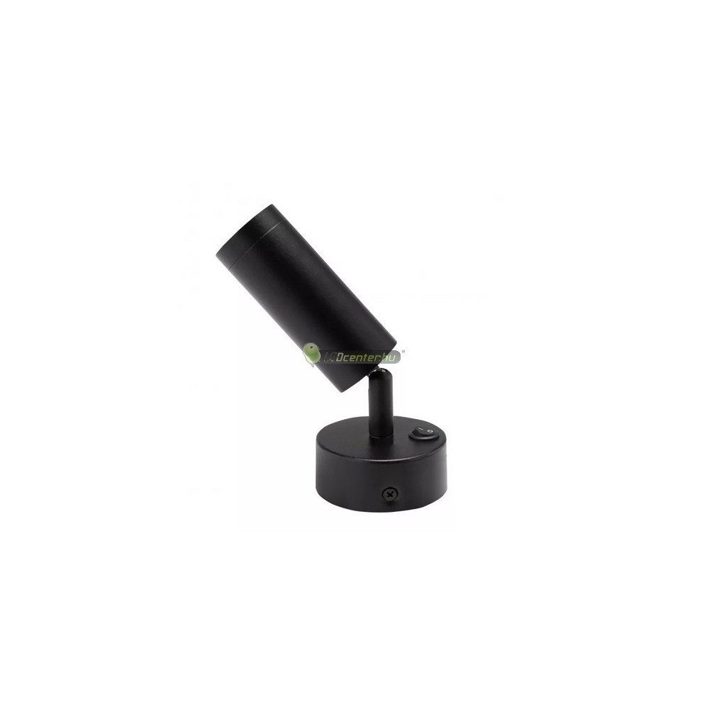 Madara-Mini-egyes-fekete-GU10-aluminium-led-lampatest-kapcsoloval.jpg SpectrumLED MADARA Mini fekete GU10 alumínium lámpatest kapcsolóval nézet