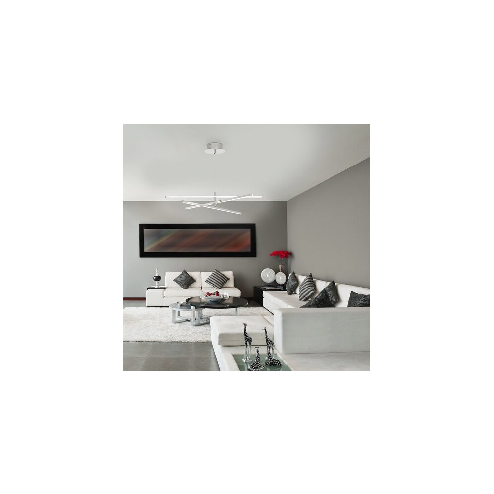 Meredith design LED lámpa 18W króm függeszték természetes fehér