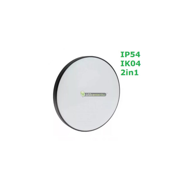 NYMPHEA-2in1-32W-IP54-IK04-led-lampatest.jpg Ütésálló LED lámpa 32W, SpectrumLED NYMPHEA IP54 IK04 hidegfehér, fekete/fehér gyűrűvel