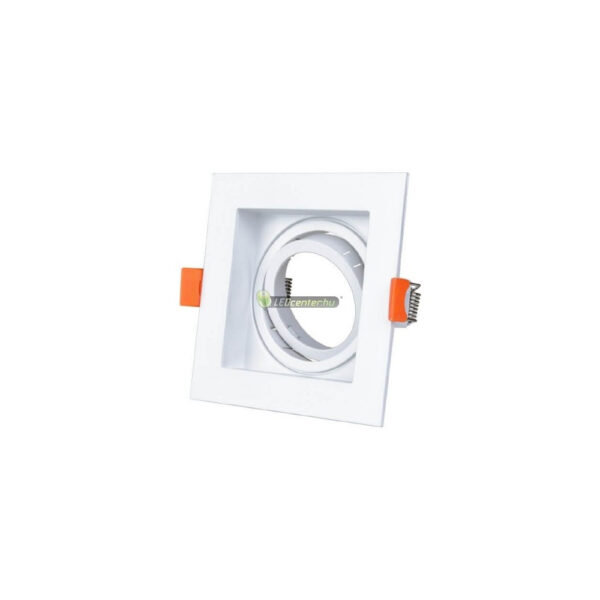 Negyzet-GU10-LED-billentheto-beepitokeret-feher-2052.jpg Billenthető lámpatest fehér LC-6, 102x102 mm négyzet GU10 porcelán beépítő keret