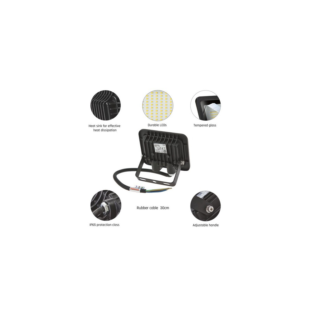 Noctis-Lux-10W-fekete-led-reflektor-3.jpg NOCTIS LUX 4 reflektor 30W fekete természetes fehér IP65 IK07 hátnézet