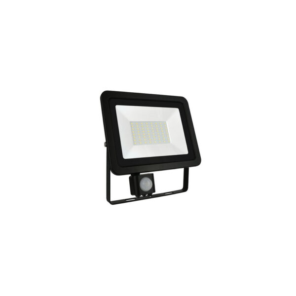 Mozgásérzékelős fekete LED reflektor 50W melegfehér SpectrumLED NOCTIS LUX 2 IP44 fényvető