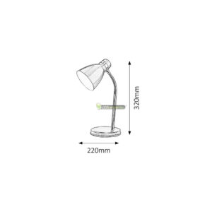 E14 asztali olvasólámpa fehér Rábalux PATRIC méretrajz 22 cm átmérő